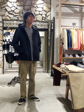 「NANGA（ナンガ）のアイテム」を使った、ENTAさん（メンズ・179cm）の夏コーディネート