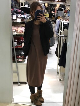 「reca（レカ）のアイテム（MA-1）」を使った、はらぺこあおむしさん（レディース・157cm）の冬コーディネート