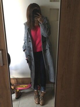 「earth music&ecology（アースミュージックアンドエコロジー）のアイテム（ダッフルコート）」を使った、はらぺこあおむしさん（レディース・157cm）の冬コーディネート