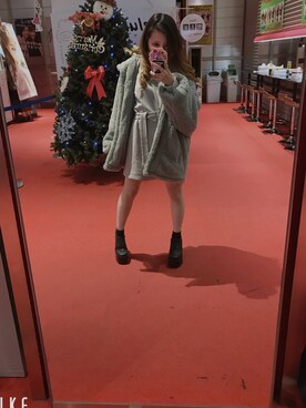 「Instagramもよかったらよろしくお願いします🙇」｜cornさん（レディース・153cm）の冬コーディネート