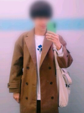 「大学生コーデ」｜「アイテム（チェスターコート）」を使った、けーたさん（メンズ・178cm）の春コーディネート