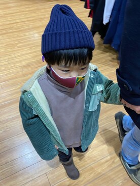「こども ビームス（コドモビームス）のアイテム（キャップ）」を使った、®︎into!!さん（キッズ・110cm）の春コーディネート