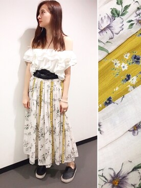 「LA BELLE ETUDE（ラベルエチュード）のアイテム（Tシャツ/カットソー）」を使った、ミシェルさん（レディース・163cm）の夏コーディネート
