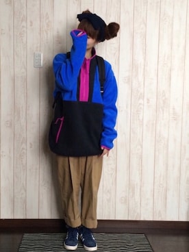 「アウトドアミックス」｜chocomintさん（レディース・154cm）の冬コーディネート