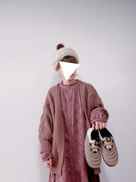 chocomintさんの「Cableami × BEAMS BOY / ファー ヘアバンド」を使ったコーディネート