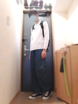 「Daniel Wellington（ダニエルウェリントン）の販売終了クラシックペティット アッシュフィールド32mm（アナログ腕時計）」を使った、JUNIさん（メンズ・182cm）の春コーディネート