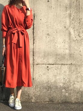 「stylebar」｜「アイテム（シャツワンピース）」を使った、STYLEDOORさん（レディース・165cm）の秋コーディネート