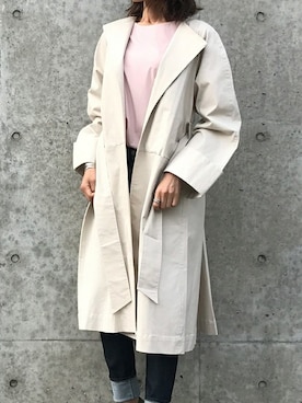 「stylebar」｜「アイテム（ダウンジャケット/コート）」を使った、STYLEDOORさん（レディース・163cm）の春コーディネート