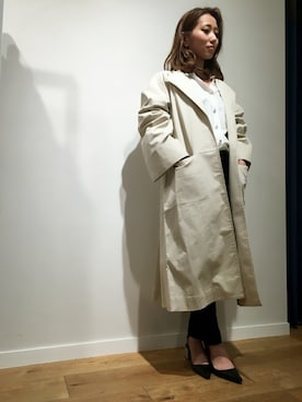 「stylebar」｜「アイテム（ダウンジャケット/コート）」を使った、STYLEDOORさん（レディース・157cm）の春コーディネート