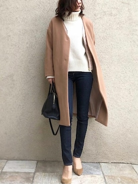 「stylebar」｜「アイテム（ダウンジャケット/コート）」を使った、STYLEDOORさん（レディース・164cm）の秋コーディネート