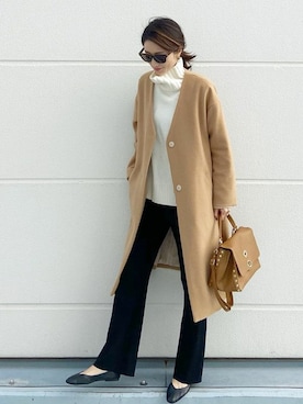 「stylebar」｜「アイテム（ダウンジャケット/コート）」を使った、STYLEDOORさん（レディース・167cm）の秋コーディネート