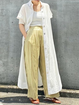 「Ciena」｜「アイテム（シャツワンピース）」を使った、STYLEDOORさん（レディース・162cm）の夏コーディネート