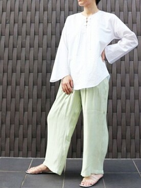 「CIENA（シエナ）のアイテム（パンツ）」を使った、STYLEDOORさん（レディース・162cm）の夏コーディネート