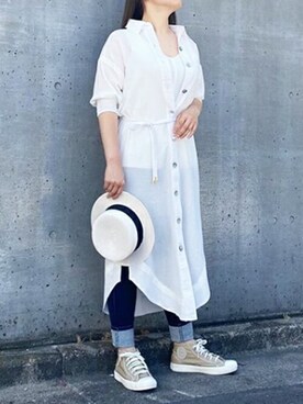 「stylebar」｜「アイテム（シャツワンピース）」を使った、STYLEDOORさん（レディース・160cm）の夏コーディネート