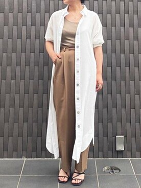 「stylebar」｜「アイテム（シャツワンピース）」を使った、STYLEDOORさん（レディース・158cm）の夏コーディネート