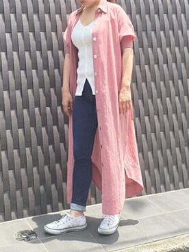 「stylebar」｜「アイテム（シャツワンピース）」を使った、STYLEDOORさん（レディース・160cm）の夏コーディネート