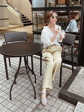 「CIENA（シエナ）のアイテム（パンツ）」を使った、STYLEDOORさん（レディース・163cm）の夏コーディネート