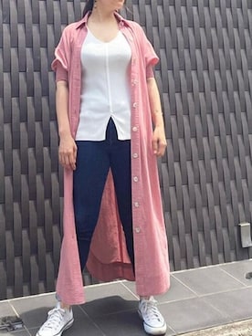 「stylebar」｜「アイテム（シャツワンピース）」を使った、STYLEDOORさん（レディース・160cm）の夏コーディネート