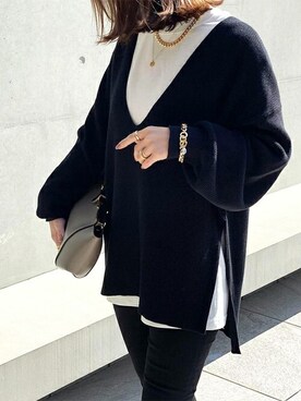 「インナー付き」｜STYLEDOORさん（レディース・157cm）の冬コーディネート