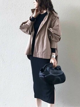 「エマテイラー」｜「アイテム（ブルゾン）」を使った、STYLEDOORさん（レディース・164cm）の冬コーディネート