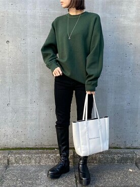 「Ciena」｜「アイテム（スウェット）」を使った、STYLEDOORさん（レディース・160cm）の冬コーディネート