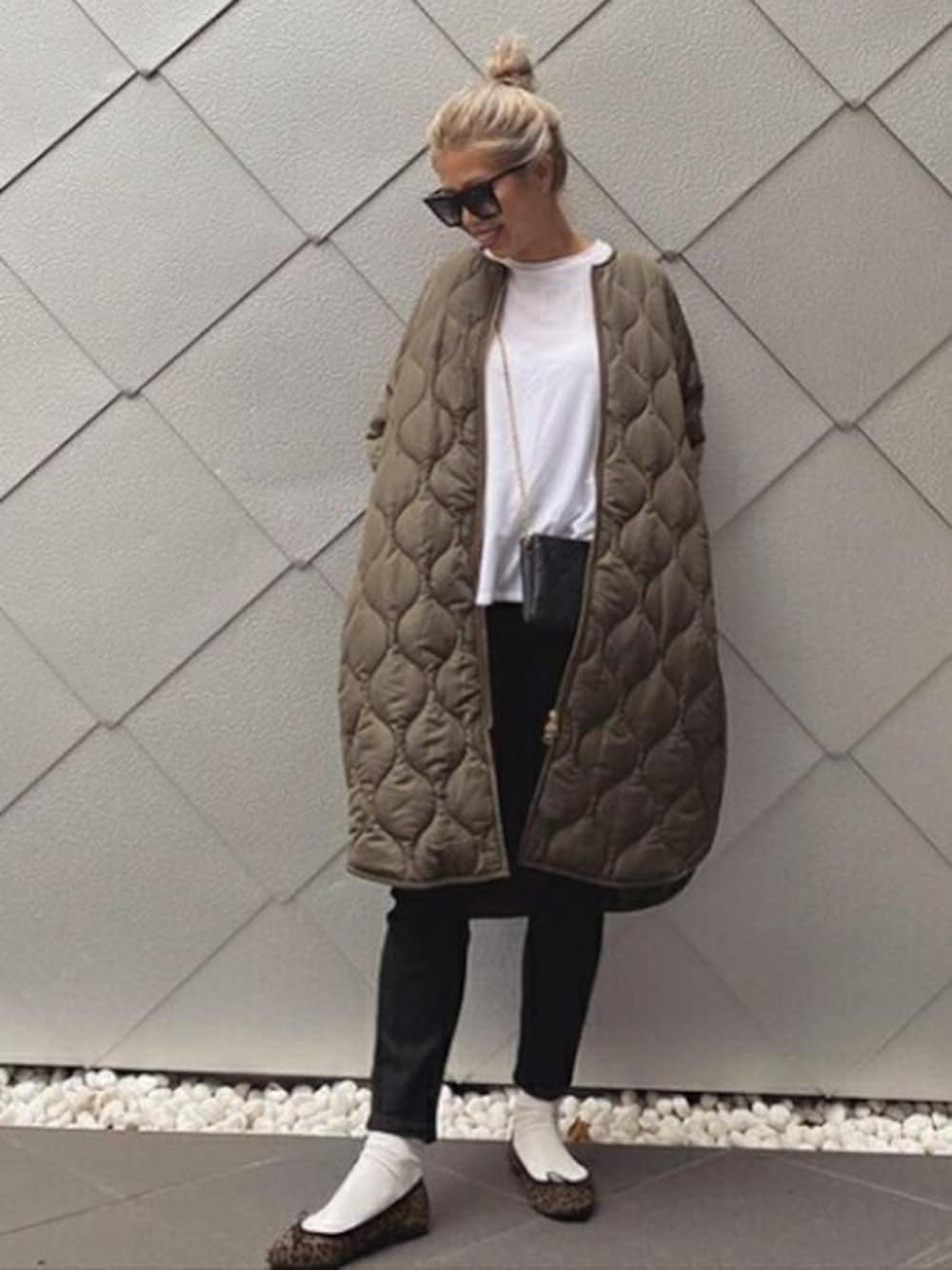 「キルティング、3way、フードコート、ootd、美シルエット、エマテイラー、Emmataylor、styledoor、スタイルドア」｜「Emma Taylorの再々入荷！美シルエット3wayキルティングフードコート（その他アウター、グリーン系）」を使った、STYLEDOORさん（レディース・158cm）の冬コーディネートの1枚目の写真