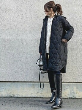 「美シルエット」｜「アイテム（その他アウター）」を使った、STYLEDOORさん（レディース・157cm）の冬コーディネート