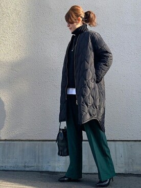「美シルエット」｜「アイテム（その他アウター）」を使った、STYLEDOORさん（レディース・157cm）の冬コーディネート