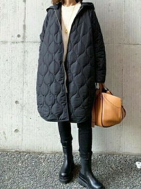 「美シルエット」｜「アイテム（その他アウター）」を使った、STYLEDOORさん（レディース・162cm）の冬コーディネート