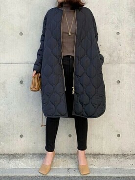 「美シルエット」｜「アイテム（その他アウター）」を使った、STYLEDOORさん（レディース・157cm）の冬コーディネート