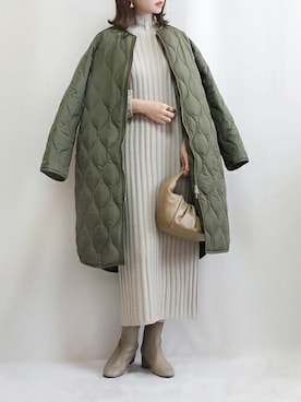 「美シルエット」｜「アイテム（その他アウター）」を使った、STYLEDOORさん（レディース・157cm）の冬コーディネート