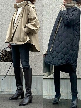 「美シルエット」｜「アイテム（その他アウター）」を使った、STYLEDOORさん（レディース・157cm）の冬コーディネート