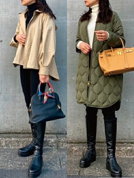 「美シルエット」｜「アイテム（その他アウター）」を使った、STYLEDOORさん（レディース・165cm）の冬コーディネート