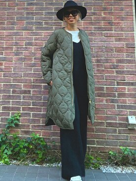 「美シルエット」｜「アイテム（その他アウター）」を使った、STYLEDOORさん（レディース・158cm）の冬コーディネート