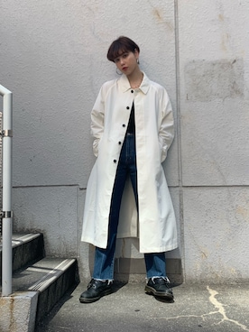 「アイテム（ステンカラーコート）」を使った、Nomura Karin Fionaさん（レディース・171cm・20代）の春コーディネート