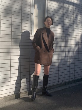 「MOUSSY（マウジー）のアイテム（テーラードジャケット）」を使った、Nomura Karin Fionaさん（レディース・171cm）の秋コーディネート
