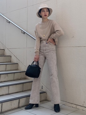 「SHEL'TTER ORIGINAL（シェルターオリジナル）のアイテム」を使った、Nomura Karin Fionaさん（レディース・171cm）の冬コーディネート