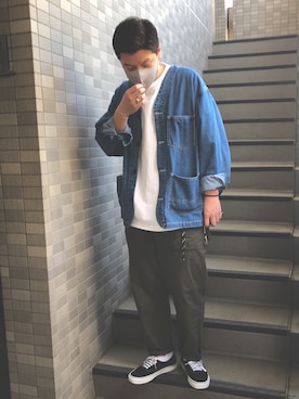 「RAGEBLUE（レイジブルー）のアイテム（デニムジャケット）」を使った、50tatsuyaさん（メンズ・175cm）の春コーディネート