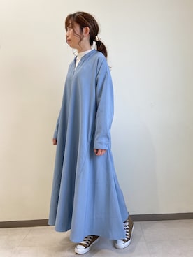 「Green　Parks（グリーンパークス）のアイテム（シャツワンピース）」を使った、Fujikoさん（レディース・158cm）の冬コーディネート