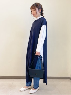 「Legato Largo（レガートラルゴ）のアイテム」を使った、Fujikoさん（レディース・158cm）の冬コーディネート