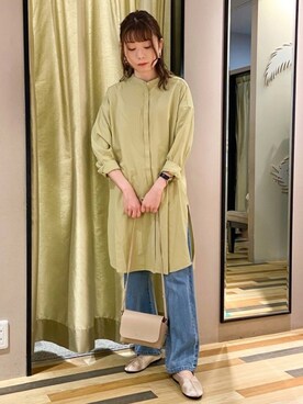 「ショルダーバック」｜「アイテム（その他）」を使った、Fujikoさん（レディース・158cm）の春コーディネート