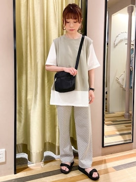 「anello（アネロ）のアイテム」を使った、Fujikoさん（レディース・158cm）の夏コーディネート