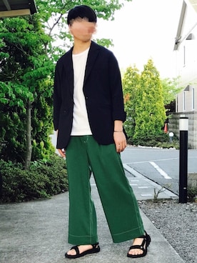 「アイテム（バングル/リストバンド）」を使った、えだまめ🌱さん（メンズ・179cm）の春コーディネート