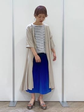 「アイテム（ダウンジャケット/コート）」を使った、Seikaさん（レディース・160cm）の春コーディネート