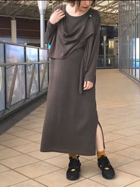 「スタッフコーデ」｜「アイテム（ワンピース/ドレス）」を使った、Seikaさん（レディース・160cm）の冬コーディネート
