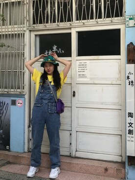 「腰包」｜歪壞さん（レディース・160cm）の冬コーディネート