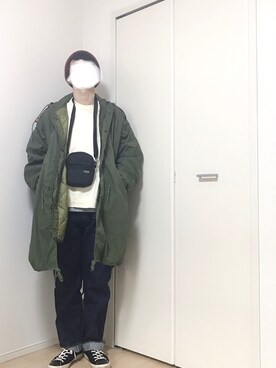 「アーバンリサーチ」｜「アイテム（モッズコート）」を使った、ぴーすけぴーすけさん（メンズ・175cm）の冬コーディネート
