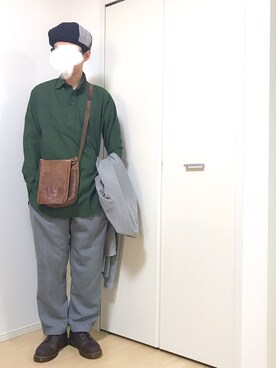「NO ID.（ノーアイディ）のアイテム（ハンチング/ベレー帽）」を使った、ぴーすけぴーすけさん（メンズ・175cm）の冬コーディネート