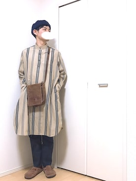 「VOO（ヴォー）のアイテム（ハンチング/ベレー帽）」を使った、ぴーすけぴーすけさん（メンズ・175cm）の春コーディネート