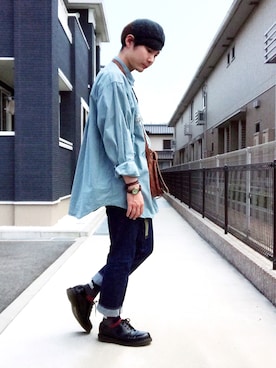 「VOO（ヴォー）のアイテム（帽子）」を使った、ぴーすけぴーすけさん（メンズ・175cm）の春コーディネート